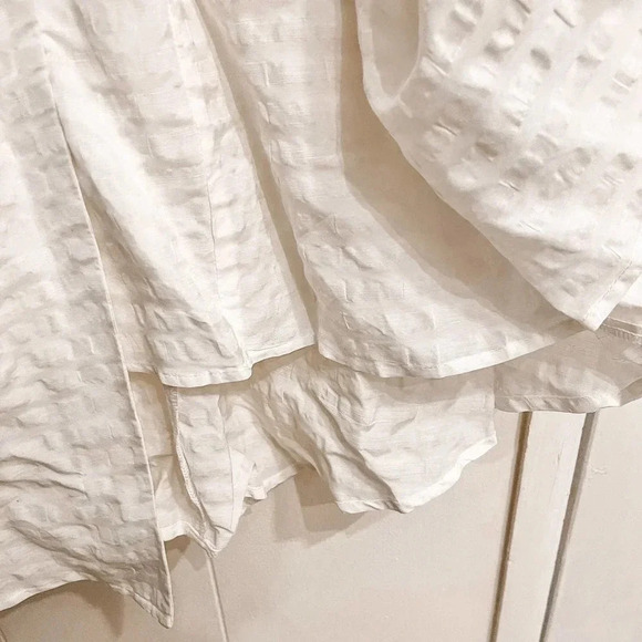 Cult Gaia Simona white linen off shoulder midi Dress size Large - Picture 9 of 16